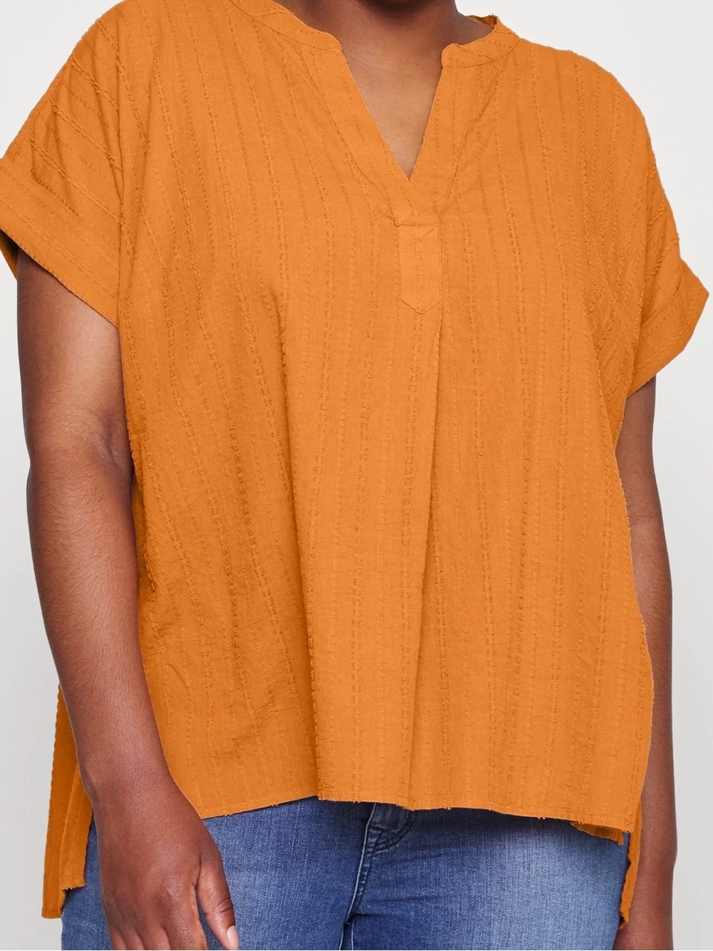 Madewell Split Neck Textured Cotton Blouse Mulled Cider Size XS (Oversized Fit)